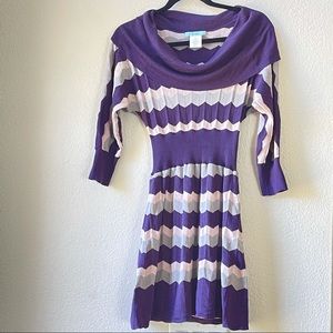 Marciano Cowl Neck Silk Stripe Mini Dress NWOT XS